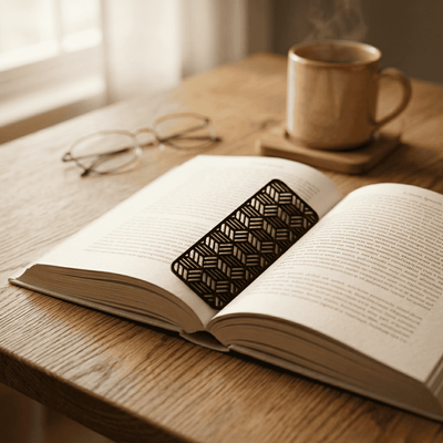 Záložka s moderní geometrickou iluzí | Matná černá