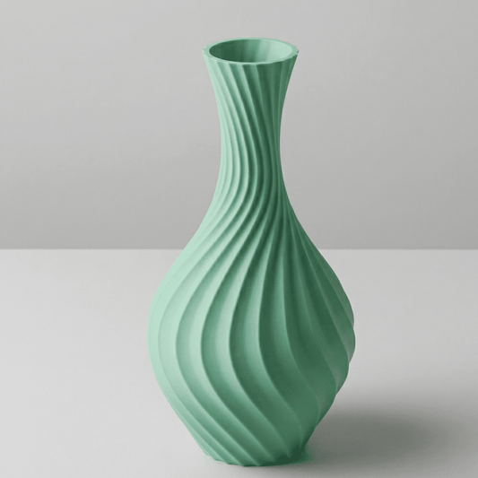 Moderní žebrovaná váza | Voděodolný spirálový design (25 cm)