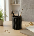 Organizér na stůl s tkanou texturou – tmavě matná černá